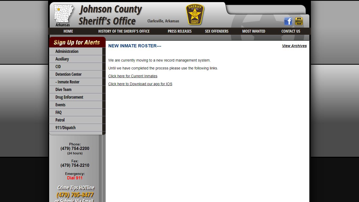 NEW INMATE ROSTER--- - Johnson County Sheriff AR
